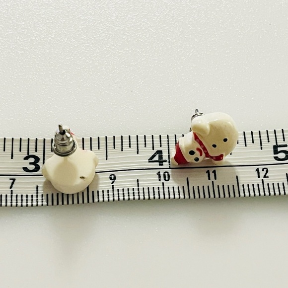 Four Sets Vintage Christmas Earring Stud Sets Santa Bell SnowmanHoliday Jewelry - Picture 9 of 16
